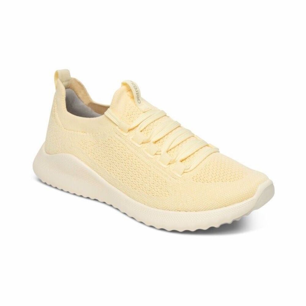 Aetrex Carly Lemon  AS117 Women's Comfort Running Shoes Mesh Sz 10 Yellow NWOB - Picture 3 of 11
